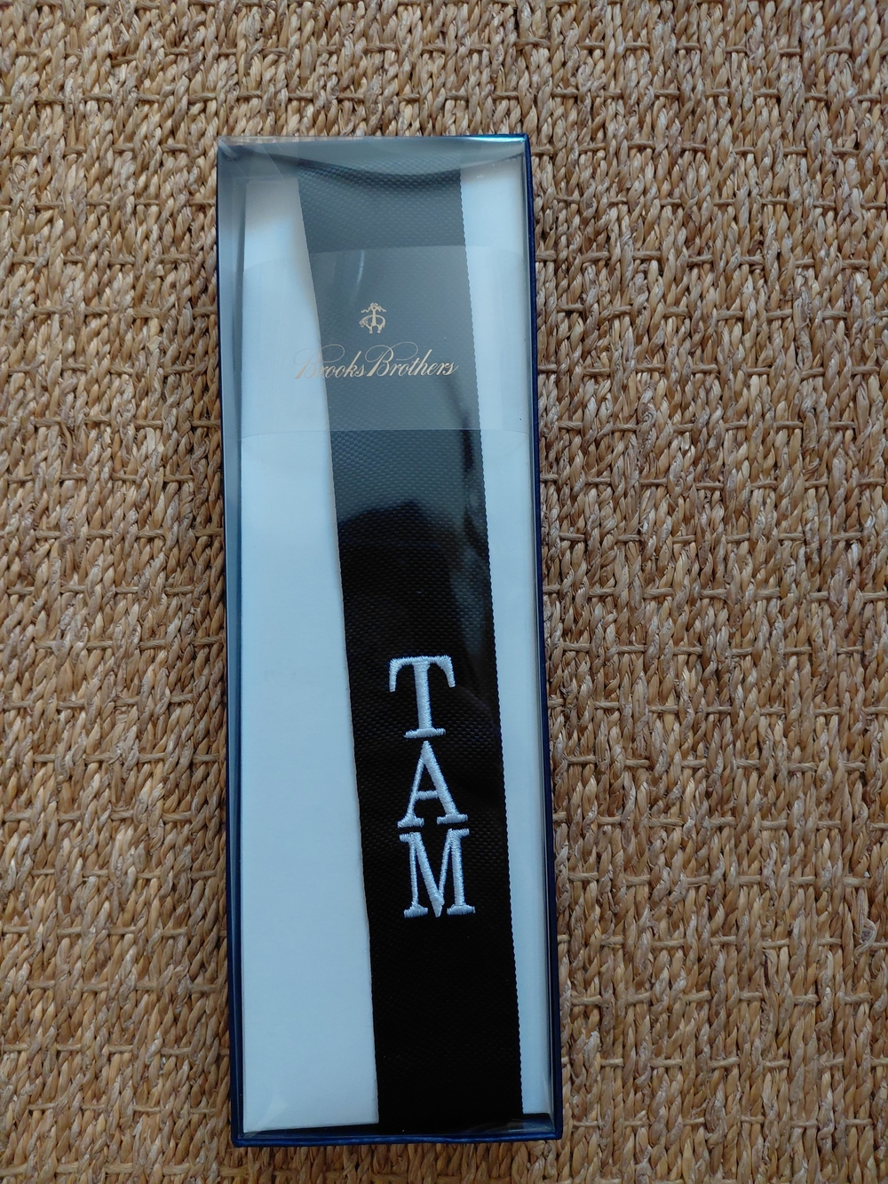 Brooks Brothers Black Monogrammed Suspenders Black / White Initials